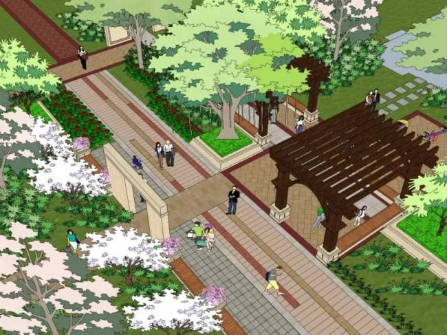 Modern Square Landscape Design in SketchUp