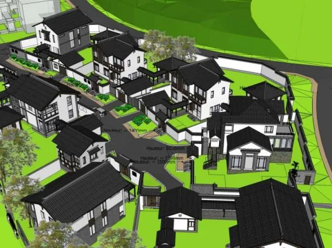 Sketchup Villa Model | Villa Cluster, Chinese Style