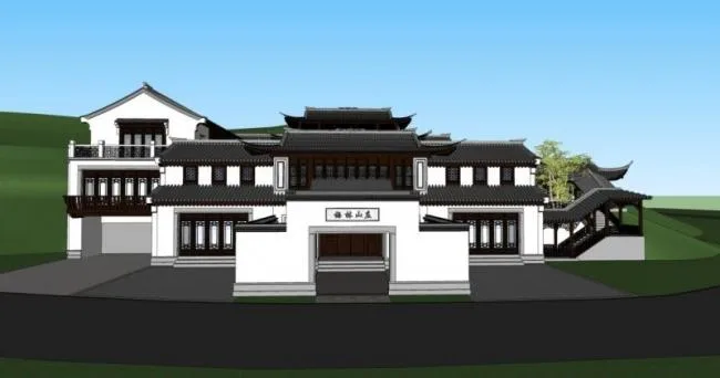 Sketchup Business Model | Multi story Club, Chinese Style