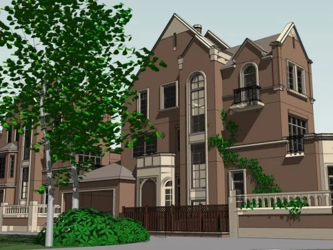 Sketchup Villa Model | Townhouse, Classical Style