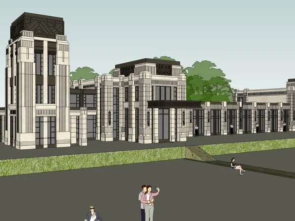 Sketchup Hotel Model | Multi story Hotel, Classical Style