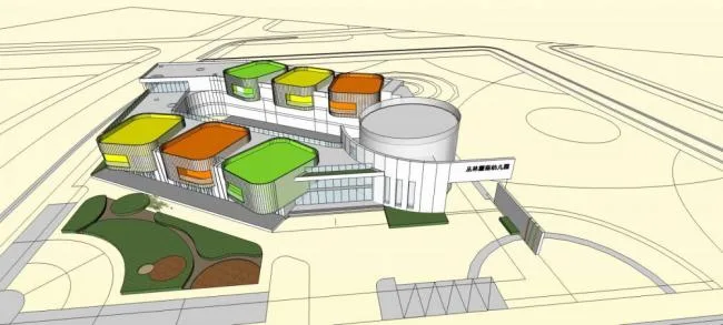 Sketchup School Model | Multi story Kindergarten, Cultural, Educational, Health, Educational Architecture, Modern Style
