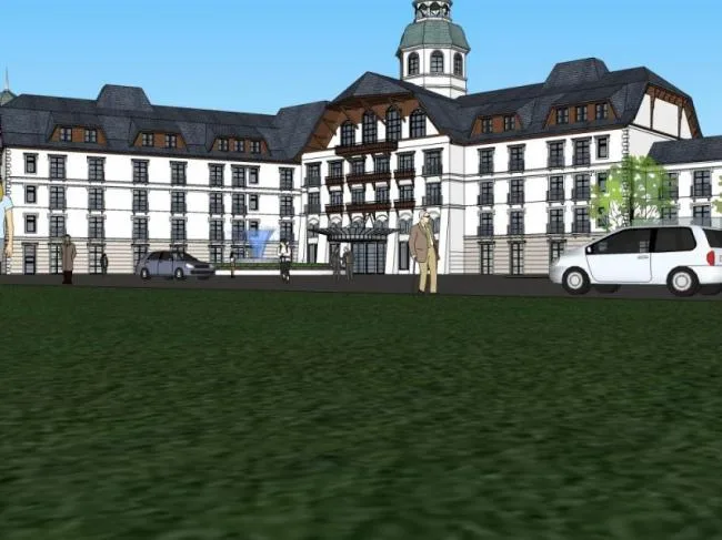 Sketchup Hotel Model | Multi story Hotel, Classical Style