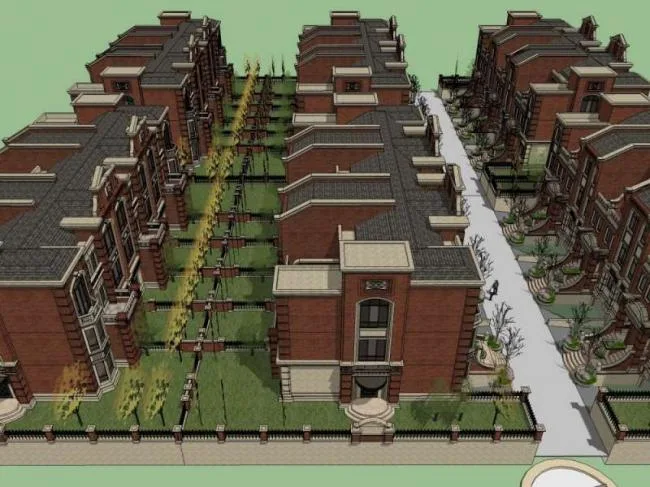 Sketchup Villa Model | Villa Cluster, European Style