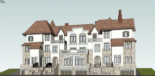 Sketchup Villa Model | Townhouse, Classical Style