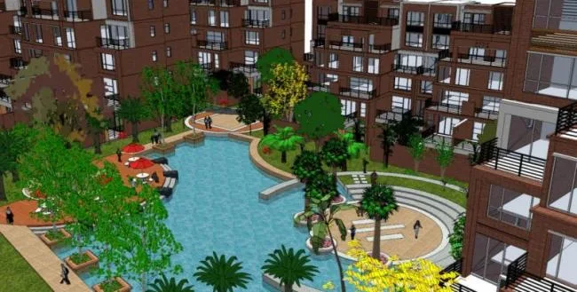 Modern Multi-Story Residential Building Model in SketchUp