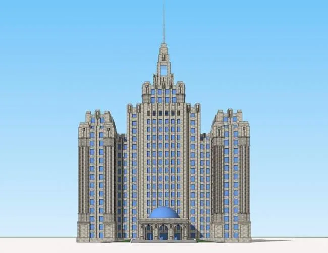 Sketchup Office Model | High rise office building, Artdeco style, European style, office building