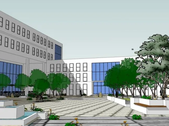 Modern Office Landscape Design | SketchUp Model Preview