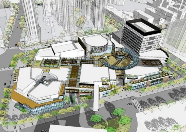 Sketchup Business Model | Multi story Commercial Street, Modern Style