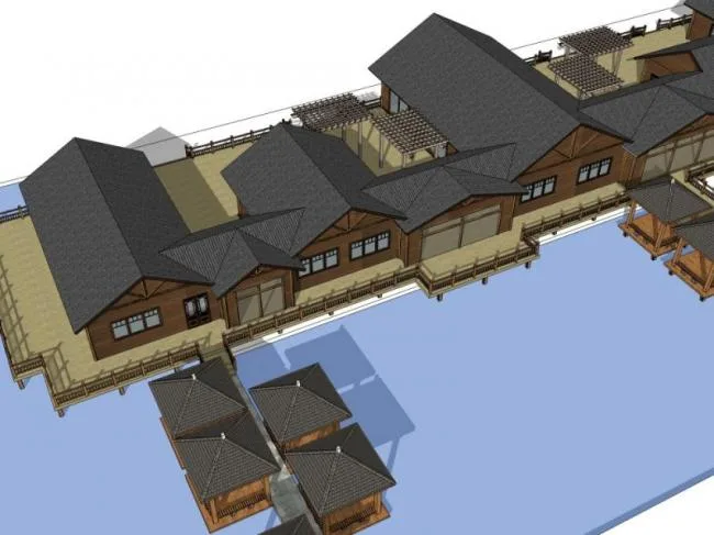 Sketchup Hotel Model | Multi story Hotel, Chinese Style