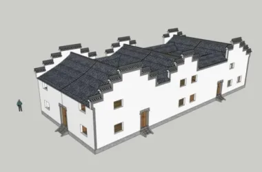 SketchUp Model of a Multi-Story Chinese Ancestral Hall in Traditional Ancient Architecture Style-BIM WORLD