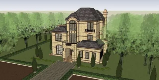 Sketchup Villa Model | Solo Villa, French Classical Style