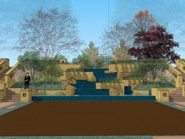 Sketchup Landscape Model | Waterfront Landscape, Classical Style