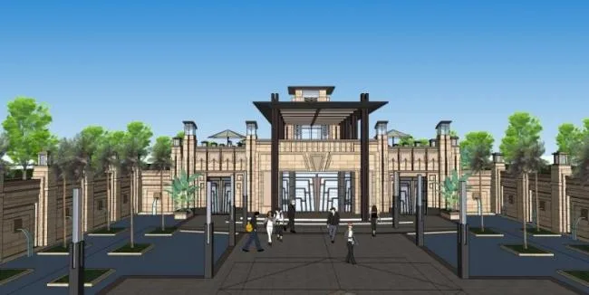 Sketchup Business Model | Low rise Sales Office, Modern Style