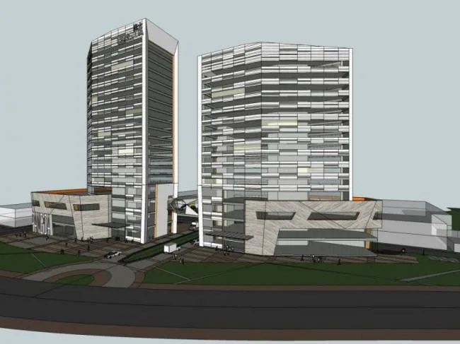 SketchUp Complex Model: Modern Multi-Story Commercial, Residential, Hotel, and Office Building