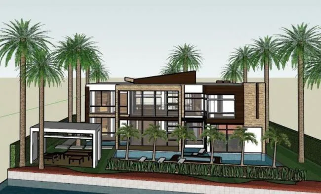 Sketchup Residential Model | Garden House, Modern Style