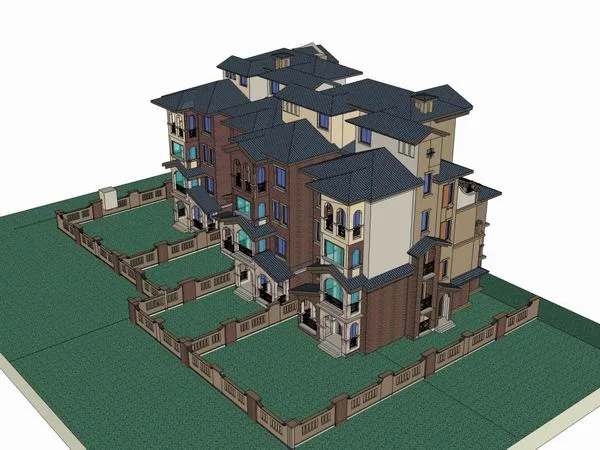 Sketchup Villa Model | Stacked Villa, Classical Style