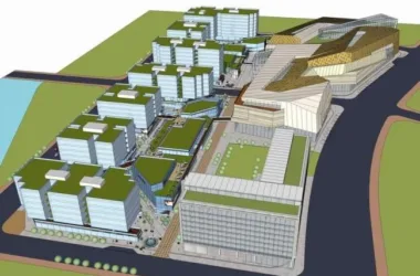 SketchUp Complex Model: Modern Multi-Story Commercial and Office Building Design-BIM WORLD