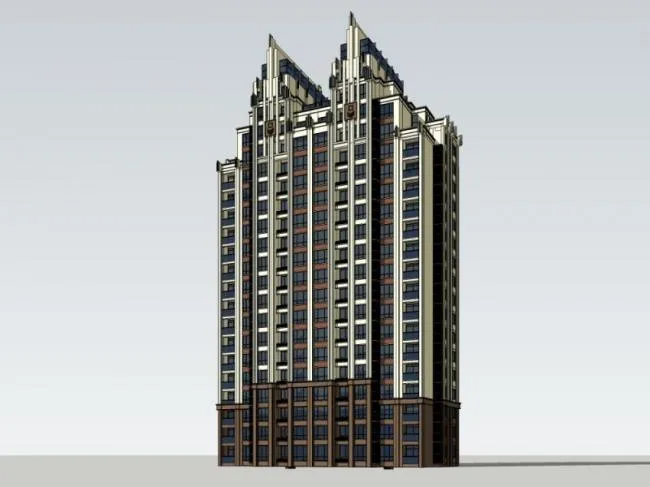 Sketchup Residential Model | High rise Residential Buildings, Residential Buildings, Classical Style