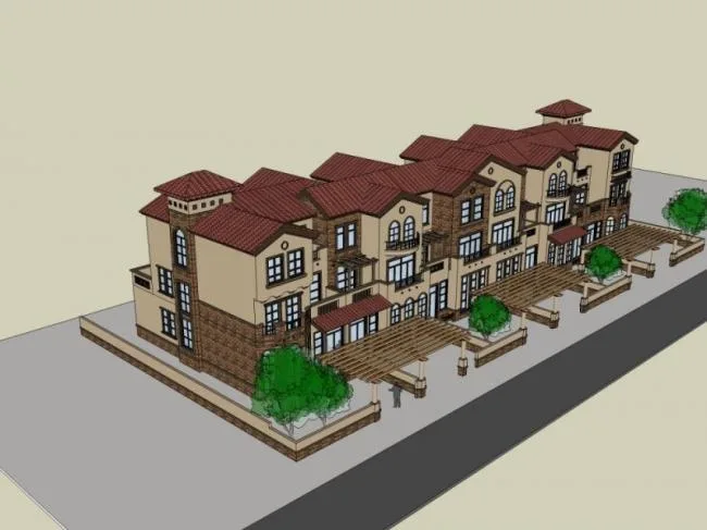 Sketchup Villa Model | Multi row Villa, Modern Style