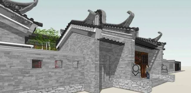 Sketchup Business Model | Multi story clubhouse, commercial building, Chinese style