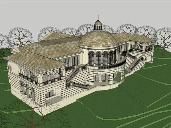 Sketchup Business Model | Catering Center, Commercial, Classical Style