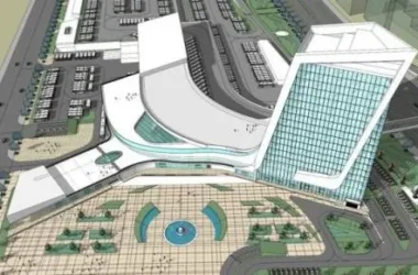 Modern High-Rise Bus Station and Station Road Bridge in SketchUp-BIM WORLD