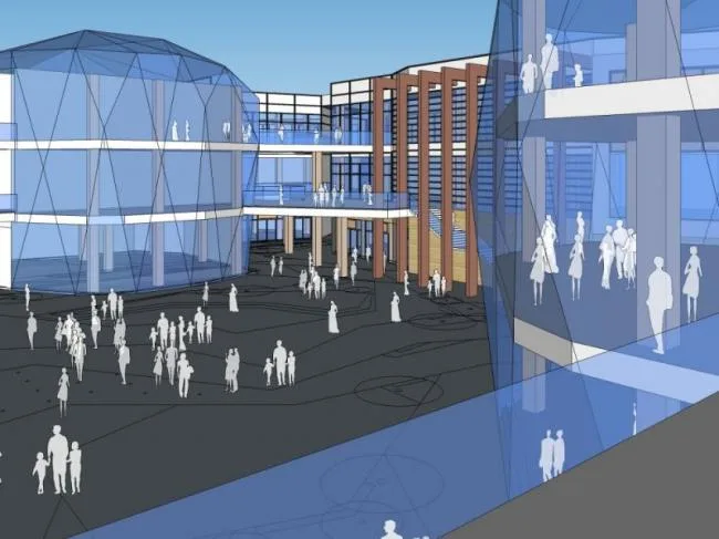 Sketchup Complex Model | Multi story Commercial Complex, Office, Modern Style