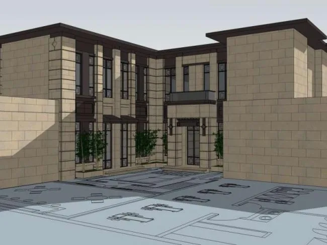 Sketchup Business Model | Multi-story Commercial Club, Classical Style