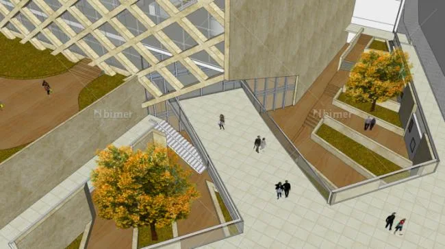Sketchup Cultural Model | Library, Cultural Architecture, Modern Style