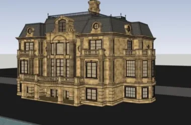 SketchUp Villa Models: Solo Villa, Clubhouse, and French-Style Designs-BIM WORLD