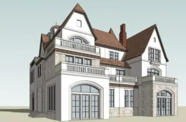 SketchUp Twin Villas Model | Classical German Style Design-BIM WORLD