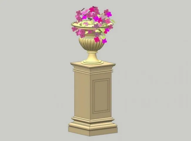 Sketchup Material Model | European Flower Bowl Landscape Sculpture Model Material Component
