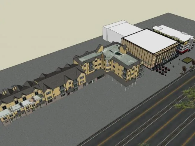 Sketchup Business Model | Multi story Commercial Street, Modern Style