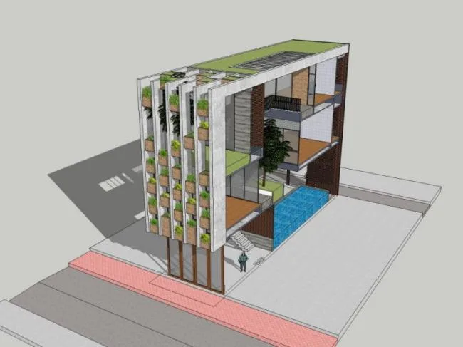 Sketchup Villa Model | Solo Villa, Modern Style