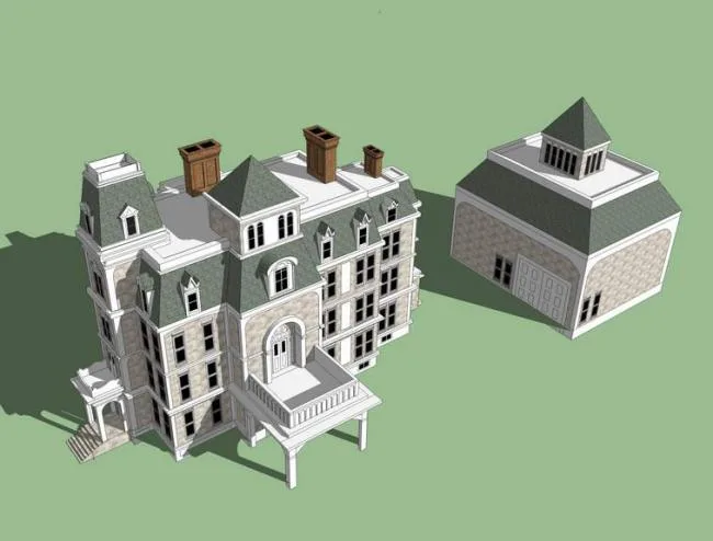 Sketchup Villa Model | Stacked Villa, European Classical Style, Victorian Style