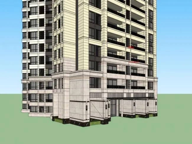 Sketchup Residential Model | Super High rise Residential Buildings, Residential Buildings, Classical Style