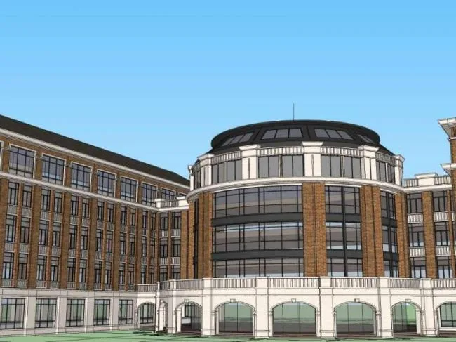 Sketchup School Model | Multi story School Teaching Building, Campus Educational Architecture, Classical Style