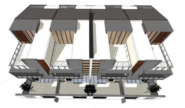 Modern Multi-Row Villa Design in SketchUp