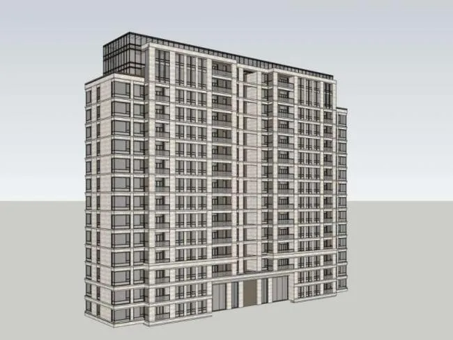 Sketchup Residential Model | High rise Residential Buildings, Residential Buildings, Classical Style