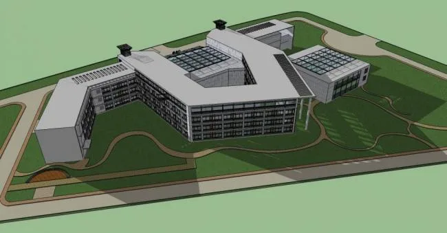 Sketchup Hospital Model | Multi story Hospital, Modern Style, Outpatient Building, Medical Building