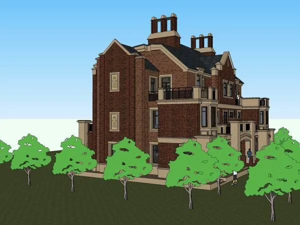 Sketchup Villa Model | Townhouse, Classical Style
