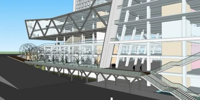Sketchup Complex Model | Commercial Complex, Ground Floor Commercial, Ultra High Rise Office Building, Modern Style