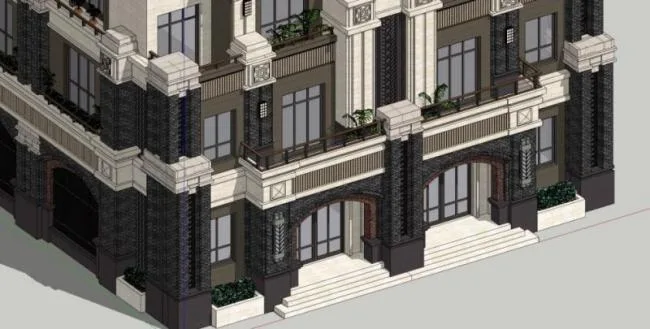 Sketchup Villa Model | Townhouse, Classical Style