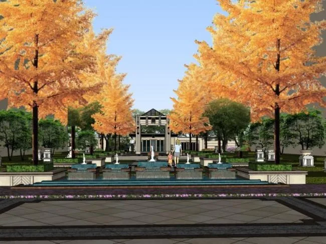 SketchUp Landscape Models: Community, Residential, and Classical Styles