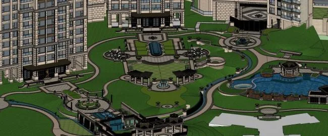SketchUp Residential Models: Super High-Rise Buildings, Neighborhoods, and Neoclassical Landscapes