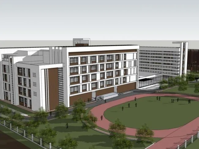 Sketchup School Model | Multi story School, Campus Educational Architecture, Modern Style