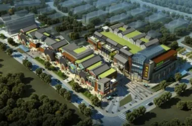 SketchUp Business Model: Modern Multi-Story Commercial Street Design-BIM WORLD