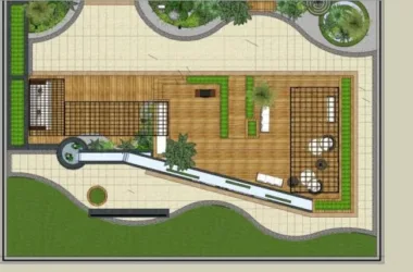 Modern Roof Garden Design in SketchUp Landscape Model-BIM WORLD