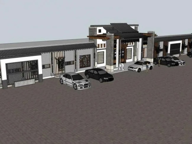 Sketchup Business Model | Multi story Restaurant, Commercial, Chinese Style